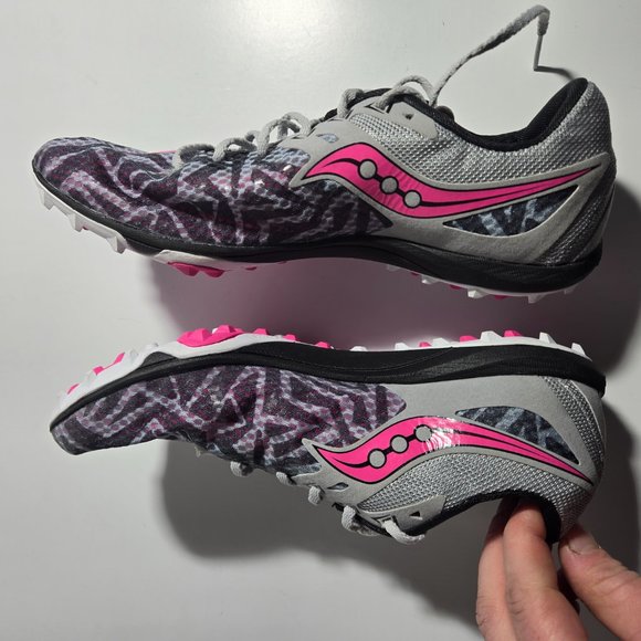 Saucony Women's Havoc XC Spike Pink / Gray / Black 8.5 - Picture 5 of 8